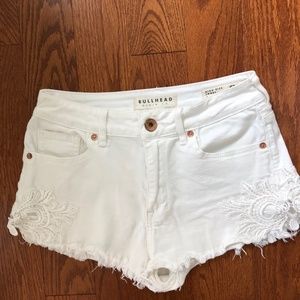 Bullhead denim co. high rise white jean shorts